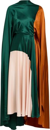 Roksanda Ilincic Neolitsea Draped Colour-block Silk Maxi Dress - Multicoloured 1 - 10 (UK10 / S)