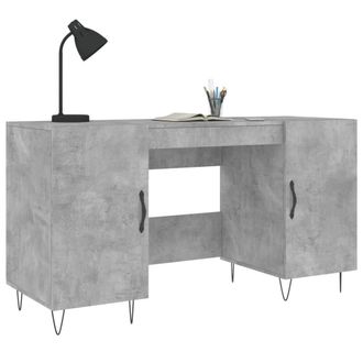 Berkfield Home Elegant Desk Concrete Grey 140x50x75 cm Engineered Wood | Size: 140 x 50 x 75 cm