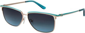 Guess Gouden Dames Zonnebril Blauw Verloop - Dames - Zonnebrillen - Geel - ONE Size - Accessoires