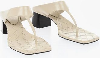 Bottega Veneta Leather Thong Sandals With Square Toe 6cm size 40