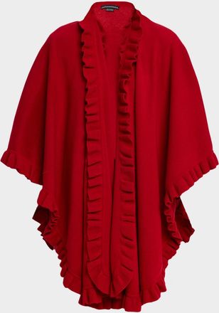 Sofiacashmere Ruffle-Trim Cashmere Cape