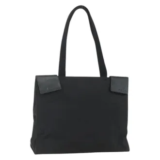 Prada Pre-owned Tote Bags, female, Black, Size: ONE SIZE Pre-owned Nylon Tote Bag