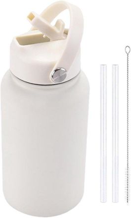 No Brand Botella De Agua Aislada De Acero Inoxidable, Doble Pared, Ideal Para Gimnasio, Con Tapa Con Pajita Y Asa, 650 Ml, Perfecta Para Ciclismo, Deportes, Co