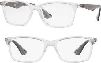 Ray-Ban 56mm Optical Glasses in Transparent at Nordstrom
