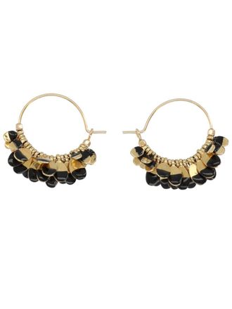 Isabel Marant Golden Embellished Hoop Earrings