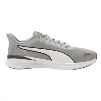 Puma Mens Lace Up Athletic Tennis Shoes In Gray Mesh Navy