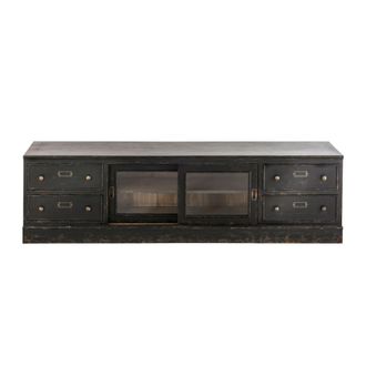 Signature Mueble tv de madera maciza y vidrio l180 cm