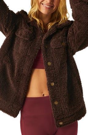 Beyond Yoga Rider Oversize Faux Shearling Shacket in Espresso at Nordstrom Rack, Size X-Large