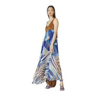 Manila Grace Maxi Jurk - Dames - Maxi kleedjes - Blauw - S - Kleedjes
