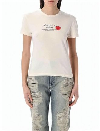 Acne Studios Slim Fit Cotton T-Shirt With Iconic Lip Graphic