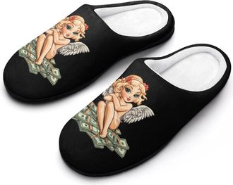 Generic Angels-Cherub Money Mens Slippers Comfortable And Non-slip Cotton Slipper Shoe for House