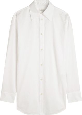 Saint Laurent Logo-embroidered Striped Cotton Shirt - Cream - 38 (UK10 / S)
