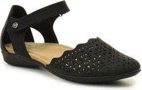 Taryn Rose Laser Cut Ankle Strap Sandal in Black at Nordstrom Rack, Size 7.5