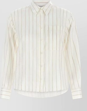 PESERICO silk-blend striped shirt