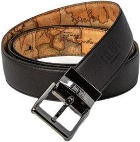 Alviero Martini 1A Classe Leren Riem met Geo Map Design - Heren - Riemen - Bruin - 110 CM - Leer - Accessoires