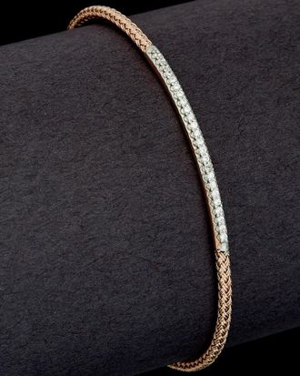 Meshmerise 18K Over Silver 0.15 Ct. Tw. Diamond Cuff