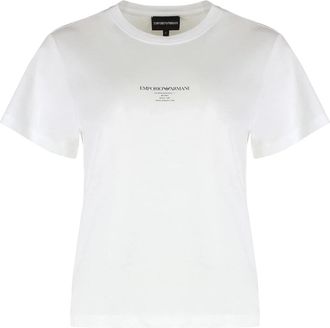 Emporio Armani ASV Jersey T-shirt met fotografische print - Dames - T-shirts - Wit - M - Katoen - Tops