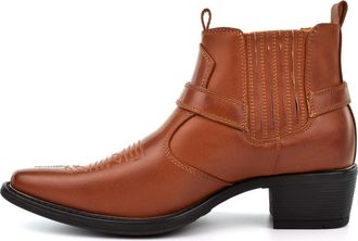 Generic Mens Cowboy Boots Mens Boots Mens Tan Boots Mens Pull On Boots Pull Up Boots Mens Ankle Boots Low Heel Block Heel Boots Mens Heel Boots Tan 11 UK