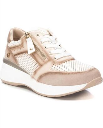 Xti Womens Lace-Up Sneakers In Beige