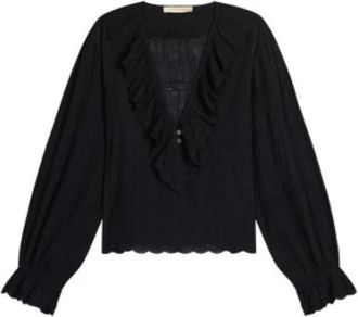 Vanessa Bruno Geborduurde Helea Blouse - Dames - Blouses & Shirts - Zwart - Maat: XS Katoen