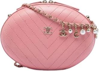Chanel Pre-owned Crossbody Bag - Dames - Vintage Schoudertas - Roze - ONE Size - Leer - Vintage