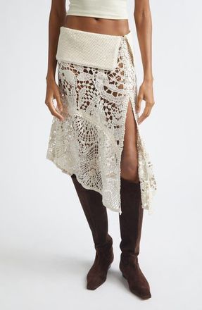 Siedres Rita Lace Cover-Up Skirt in Ecru at Nordstrom, Size 4 Us