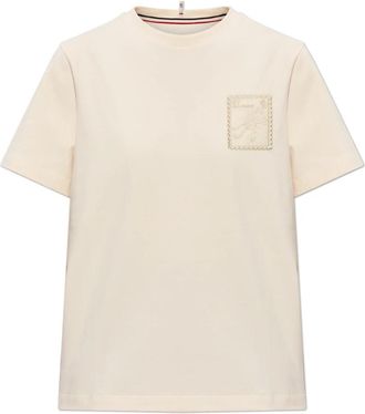 Moncler Day-Namic T-shirt - Dames - T-shirts - Beige - M - Katoen - Tops