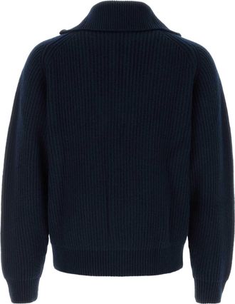 Jil Sander Mens High Sweater Navy Wool