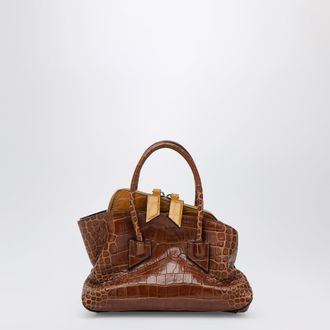 The Attico La Passeggiata Mini shaded brown crocodile-print leather bag