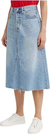 Levi's Midi Rokken - Dames - Spijkerrokken - Blauw - W25 - Denim - Rokken