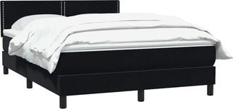 vidaXL Cama Box Spring Con Colch&oacute;n Terciopelo Negro 140x210 Cm Vidaxl