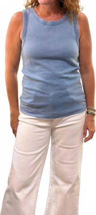 Dylan Womens Modern Rib Crew Top In Indigo