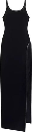 DAVID KOMA Leather Tubes Dress - Dames - Feestkleedjes - Zwart - XS - Leer - Kleedjes