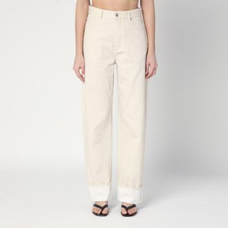 Bottega Veneta Meringue coloured turned up jeans