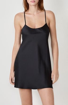 Etam Attitude Nuisette Satin Chemise in Black at Nordstrom, Size X-Small
