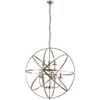 Searchlight Searchlight Orbit L&aacute;mpara Colgante Esf&eacute;rica De 8 Luces, Metal De Lat&oacute;n Antiguo