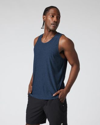 Vuori Clothing Strato Tech Tank Top | Navy Heather | Medium