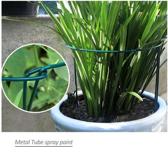 OEM 12 Piezas De Estacas De Soporte Para Plantas, Anillos De Metal Para Jard&iacute;n, Estacas Verdes Semicirculares, Anillos De Soporte Para Plantas Grandes