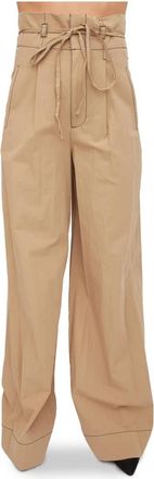 Twinset Wijde broek - Dames - Wijde Broeken - Beige - L - Broeken
