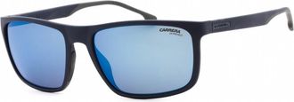 Carrera Grey Blue Mirror Rectangular Mens Sunglasses CARRERA 8047/S 0PJP/XT 58