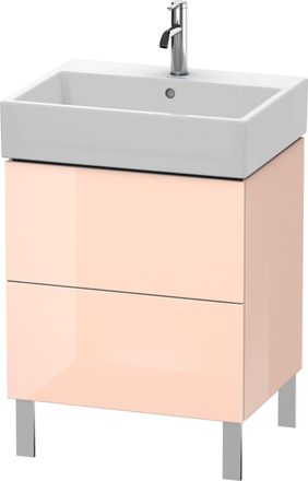 Duravit Unidad De Lavabo Duravit L-cube, Vertical 58,4 X 45,9 Cm, 2 Extra&iacute;bles, Para Vero Air 235060, Color: Perla De Albaricoque Laca De Alto Brillo - Lc6775