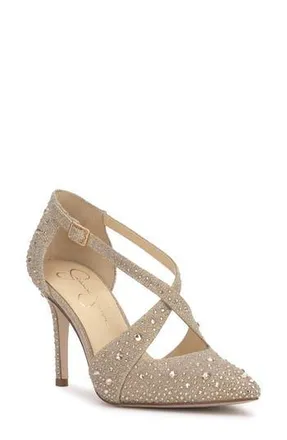 Jessica Simpson Accile Rhinestone Cluster Pump in Champagne at Nordstrom Rack, Size 7.5