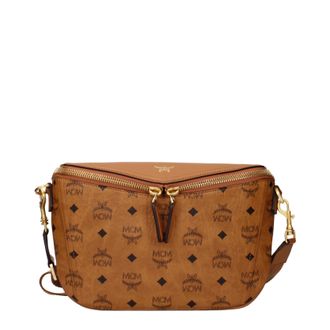 MCM Mcm Donnes Borse a Tracolla Tessuto Marrone/Cognac