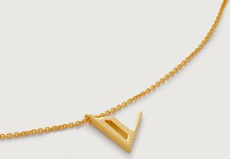 Monica Vinader Gold Initial V Chain Necklace
