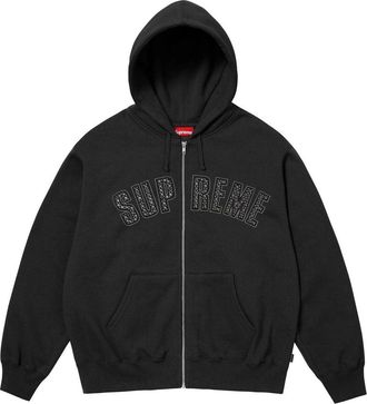 SUPREME x B.B. Simon Zip Up Hooded Sweatshirt Black SS25SW50-BLACK