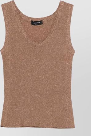 Fabiana Filippi sleeveless scoop neck shimmering ribbed top