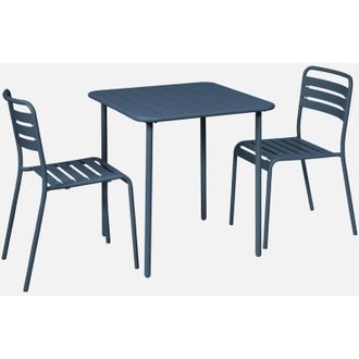 Sweeek Set tavolo da giardino in metallo con 2 sedie