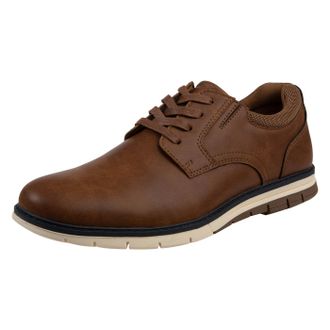 Comfort Plus Mens Fortis Plain-Toe Oxford Sneaker by Payless, Cognac II, 5.5 UK