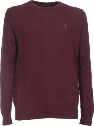 Polo Ralph Lauren Sweatshirts, male, Red, Size: S Ribbed Wool Crewneck Sweater