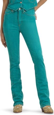 Wrangler x Lainey Wilson High Waist Boothuggers Jeans in Turquoise at Nordstrom, Size 24